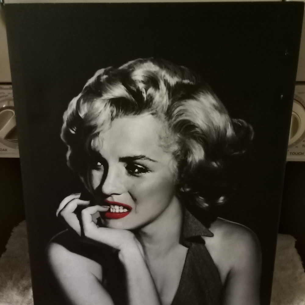 Marilyn Monroe Black and White Wall Art with Red Accents